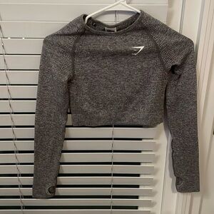 Gymshark Grey Crop Top Long-sleeve